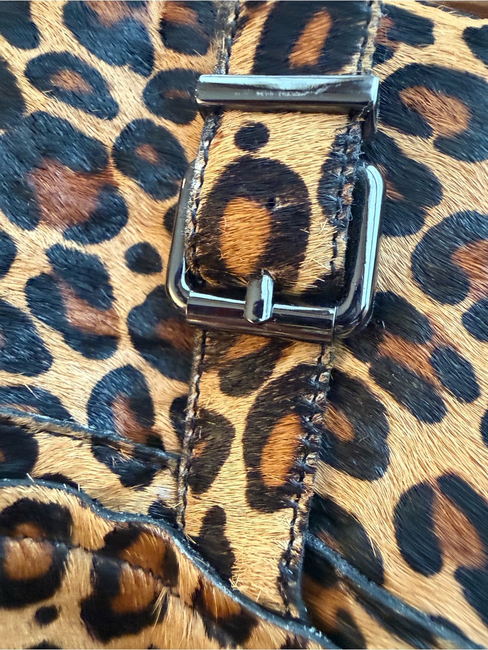 Gianni Bini Leopard Print Torloni Ankle Boots Stacked Heel Black & Congac 8.5 - Picture 12 of 14